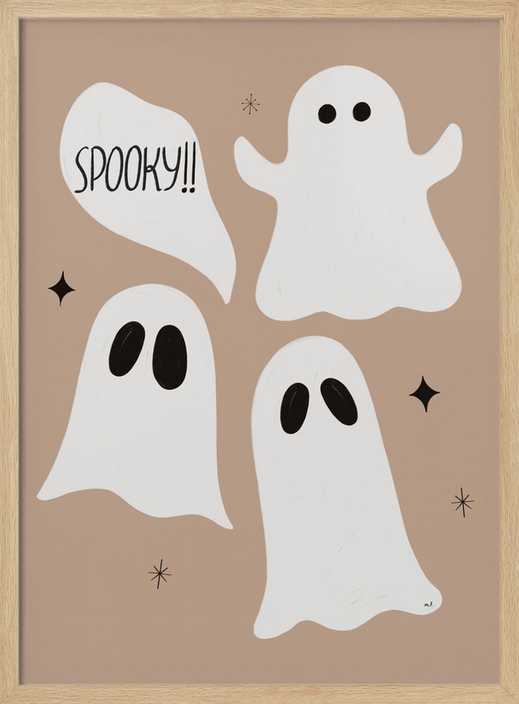 Spooky Cute Ghosts Halloween Wall Art Print – Cute Kawaii Halloween Poster