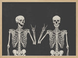 Skeletons Rock Peace Signs Halloween Wall Art Print – Funny Halloween Poster