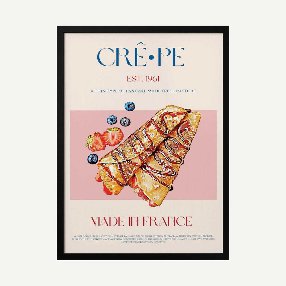French Crepes with Berries Art Print UK — Food Fresh Wall Art — Kitchen — Wall It All Prints