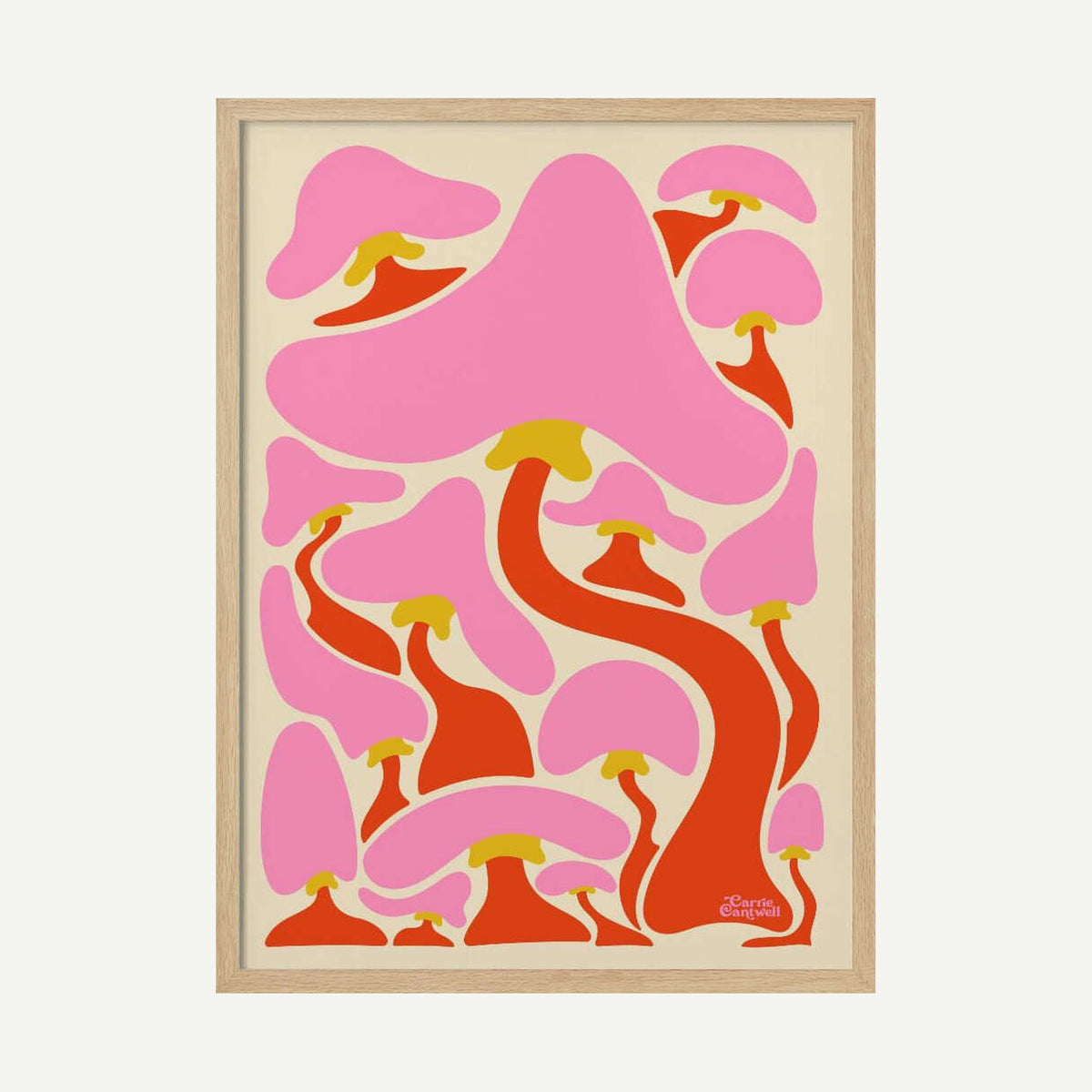Groovy Mushrooms Art Print UK — Botanical Vibrant Wall Art — Living Room — Wall It All Prints