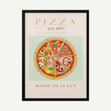 Italian Pizza Variety Art Print UK — Abstract Vibrant Wall Art — Kitchen — Wall It All Prints