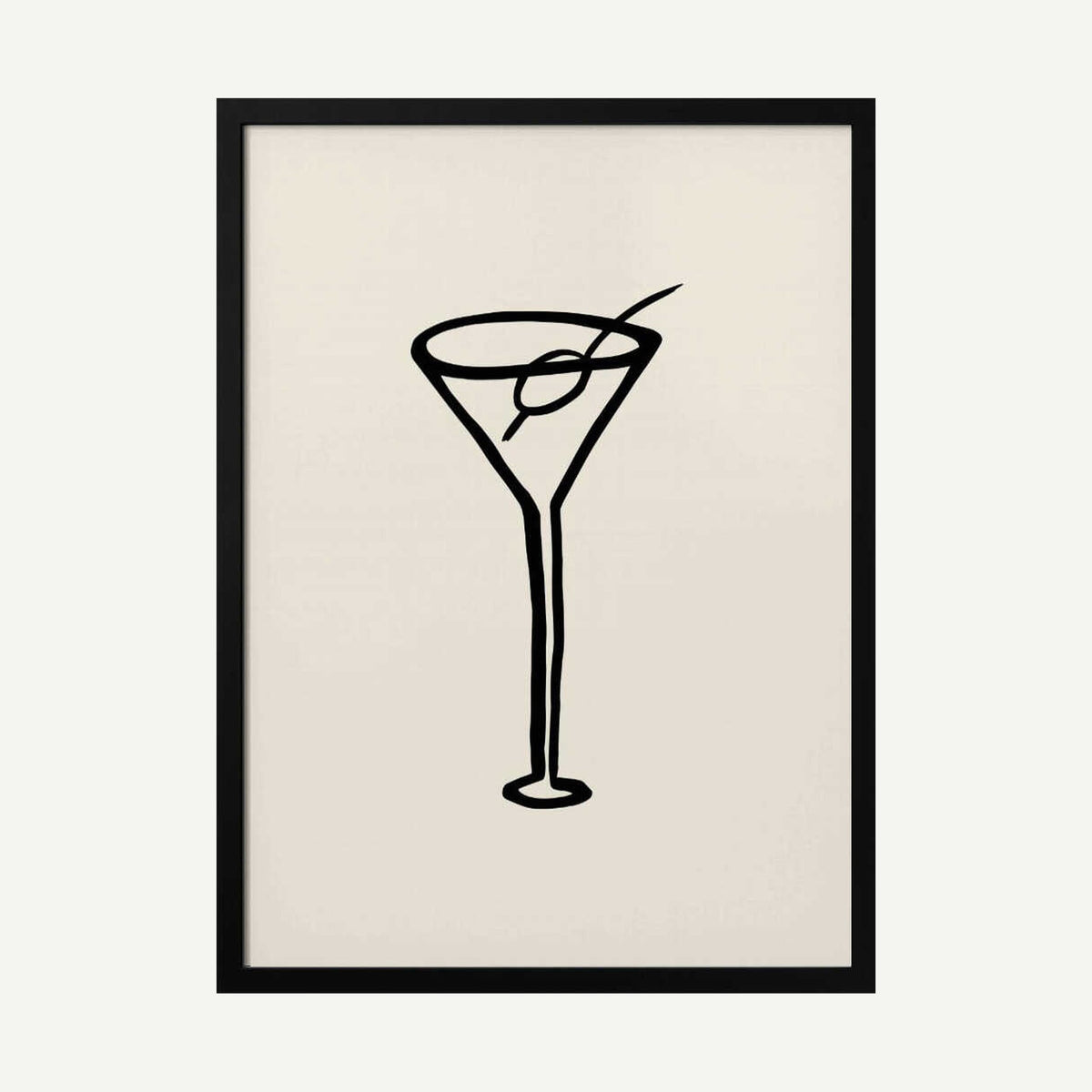 Martini Glass Sketch Art Print UK — Abstract Dark Wall Art — Office — Wall It All Prints
