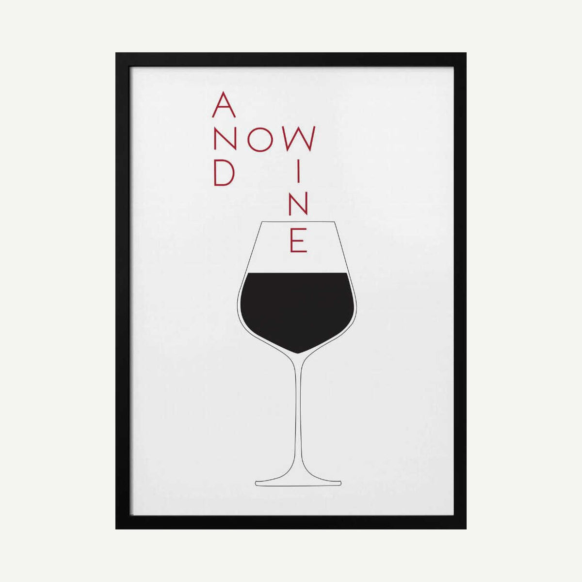 Minimal And Now Wine Art Print UK — Abstract Minimal Wall Art — Kitchen — Wall It All Prints