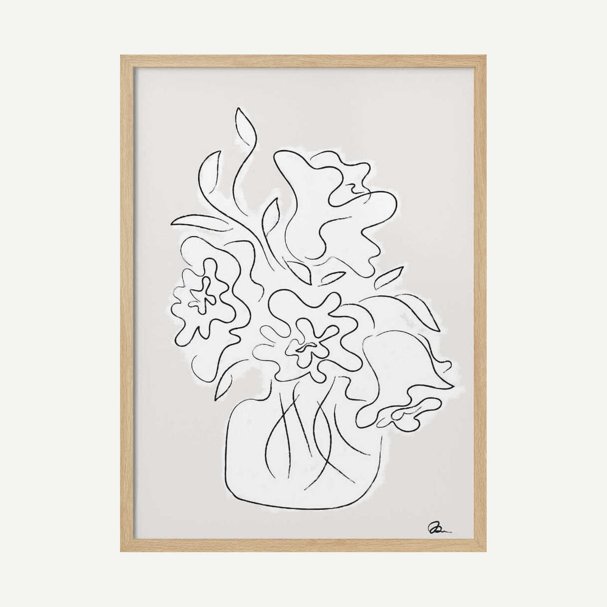 Minimalist Floral Drawing Art Print UK — Botanical Minimal Wall Art — Office — Wall It All Prints