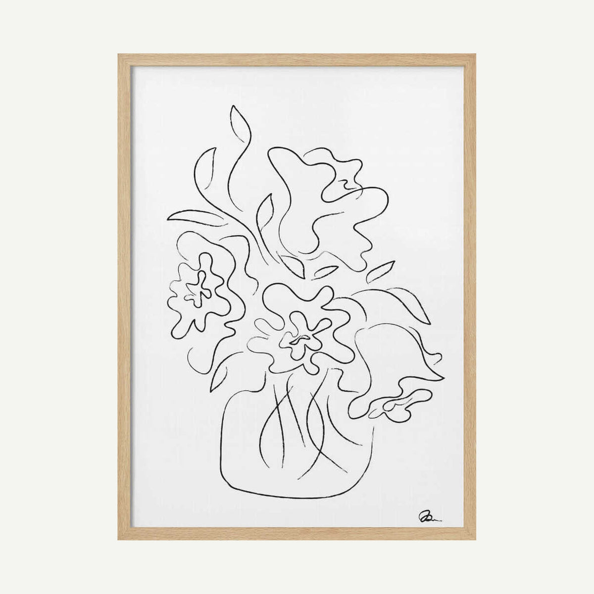 Minimalist Floral Vase Art Print UK — Botanical Dark Wall Art — Office — Wall It All Prints