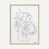 Minimalist Floral Vase Art Print UK — Botanical Dark Wall Art — Office — Wall It All Prints