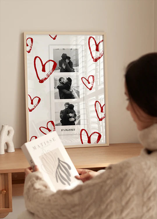 Couple Personalized Polaroid Photo Collage Poster Art Print UK — Japanese Vibrant Wall Art — Living Room — Wall It All Prints