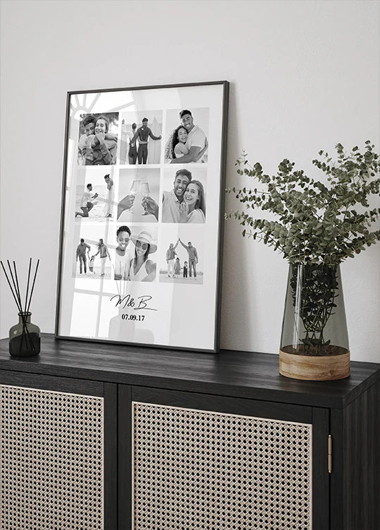 Personalized Couple Photo Collage Poster Art Print UK — Japanese Vibrant Wall Art — Living Room — Wall It All Prints