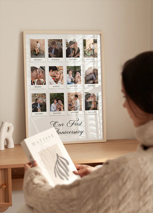 Couple Memories, Polaroid Style Photo Collage Poster Art Print UK — Japanese Vibrant Wall Art — Living Room — Wall It All...