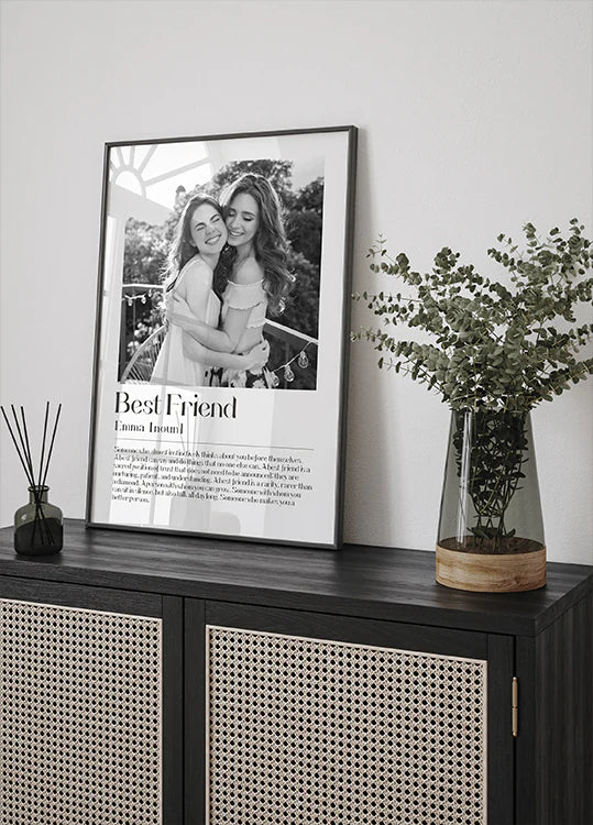 Best Friend Personalized Photo Definition Poster Art Print UK — Japanese Vibrant Wall Art — Living Room — Wall It All Prints