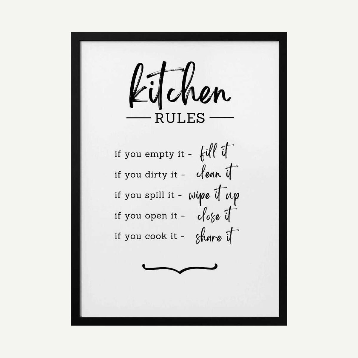 Modern Kitchen Rules Art Print UK — Abstract Vibrant Wall Art — Kitchen — Wall It All Prints