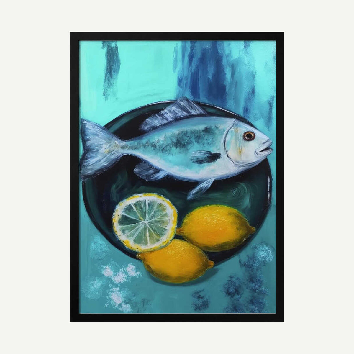 Ocean's Citrus Feast Art Print UK — Japanese Vibrant Wall Art — Kitchen — Wall It All Prints