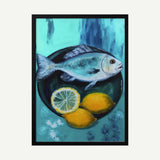 Ocean's Citrus Feast Art Print UK — Japanese Vibrant Wall Art — Kitchen — Wall It All Prints