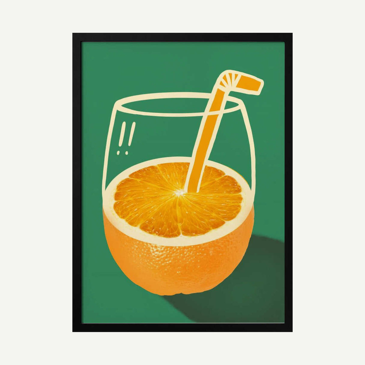 Orange Juice Doodle Art Print UK — Abstract Vibrant Wall Art — Kitchen — Wall It All Prints