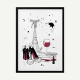 Paris Fashion Lifestyle Art Print UK — Abstract Vibrant Wall Art — Kitchen — Wall It All Prints