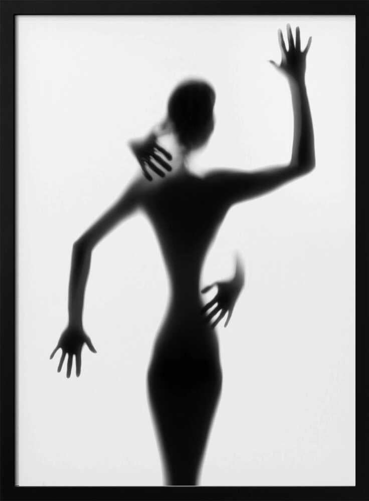 Silhouetted Woman Embrace Art Print UK — Abstract Dark Wall Art — Living Room — Wall It All Prints
