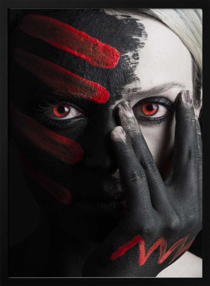 Painted Red Eyes Art Print UK — Dark Moody Dark Wall Art — Living Room — Wall It All Prints