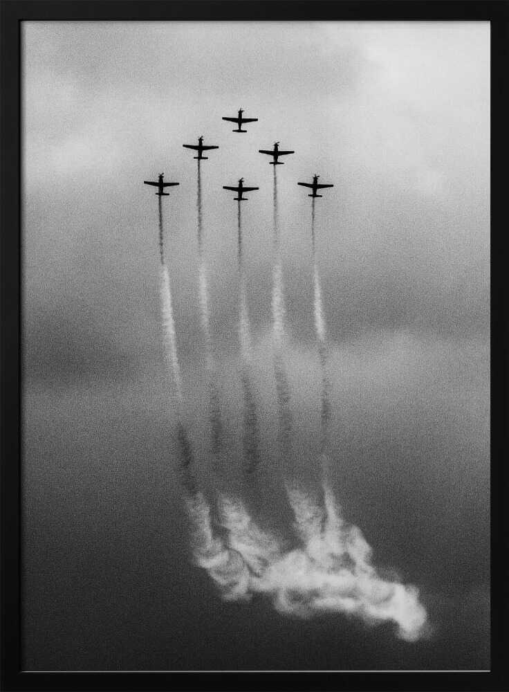 Formation Smoke Trails Art Print UK — Dark Moody Dark Wall Art — Living Room — Wall It All Prints