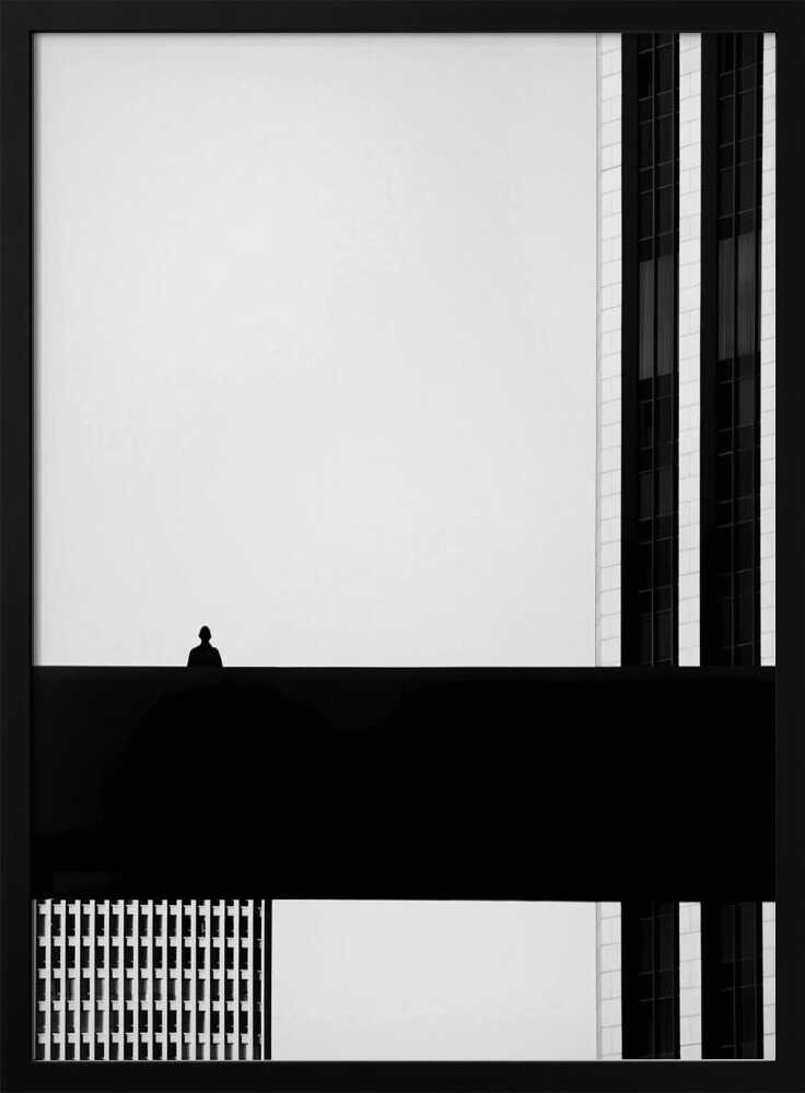 Urban Silhouette Lines Art Print UK — Abstract Dark Wall Art — Bathroom — Wall It All Prints