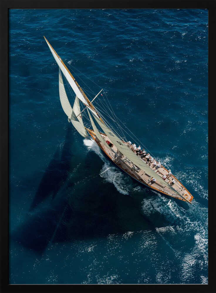 Majestic Ocean Sailboat Art Print UK — Dark Moody Dark Wall Art — Living Room — Wall It All Prints