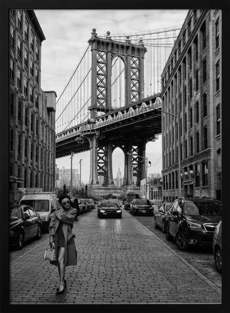 Manhattan Bridge Urban Style Art Print UK — Portrait Dark Wall Art — Living Room — Wall It All Prints