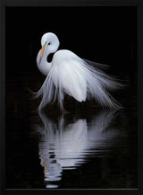 Graceful Egret Reflection Art Print UK — Abstract Calm Wall Art — Bedroom — Wall It All Prints