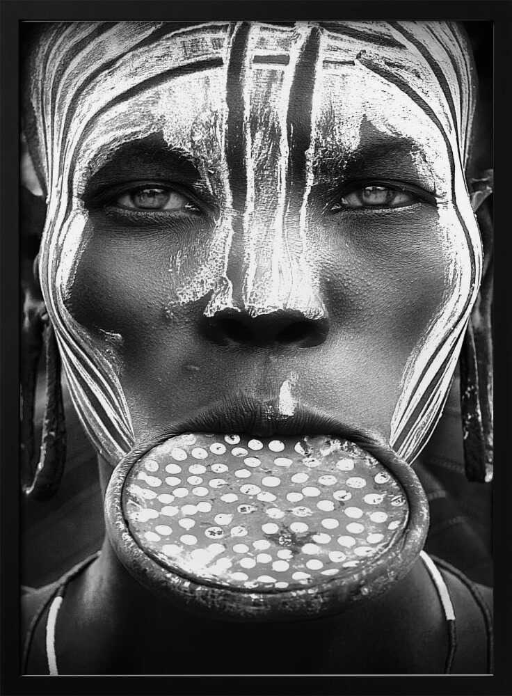 Intense Tribal Adornment Art Print UK — Portrait Dark Wall Art — Living Room — Wall It All Prints