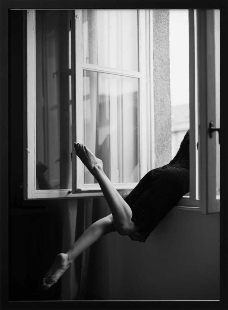 Graceful Legs Open Window Art Print UK — Dark Moody Dark Wall Art — Office — Wall It All Prints