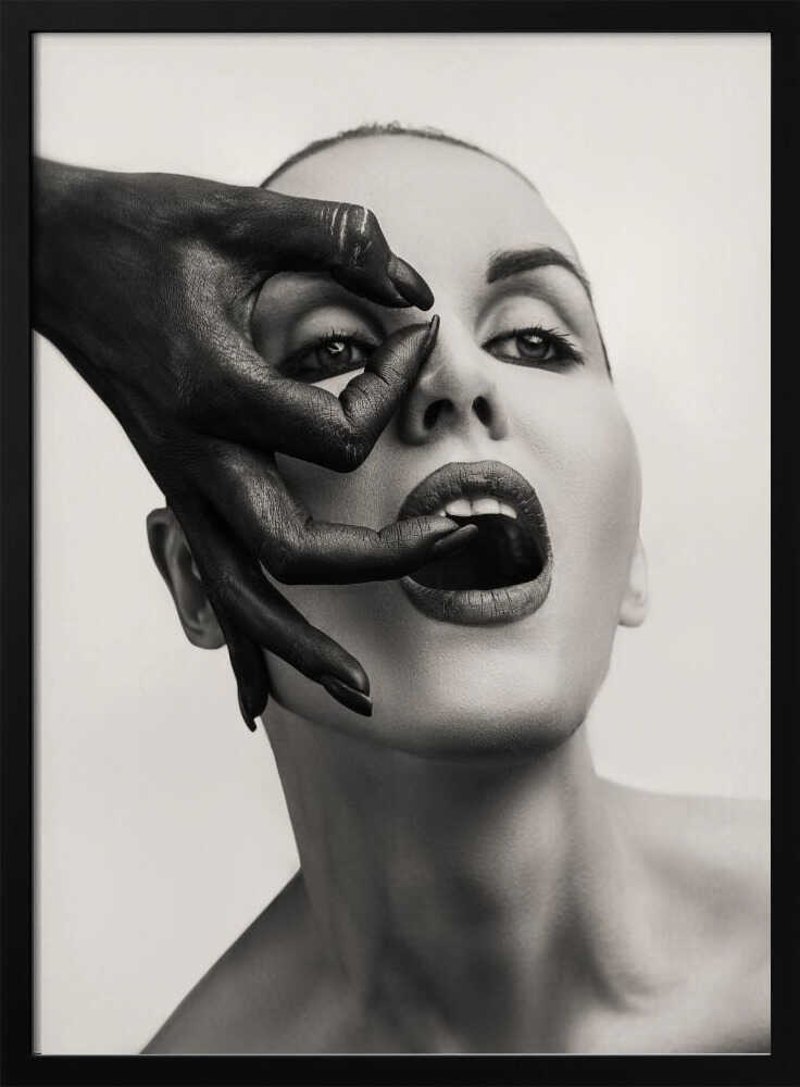 Black Hand Expression Art Print UK — Dark Moody Dark Wall Art — Living Room — Wall It All Prints