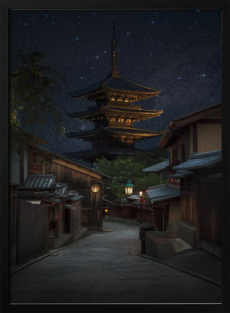 Kyoto Pagoda Starry Night Art Print UK — Japanese Calm Wall Art — Living Room — Wall It All Prints
