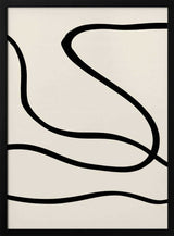 Flowing Black Lines Art Print UK — Abstract Dark Wall Art — Office — Wall It All Prints