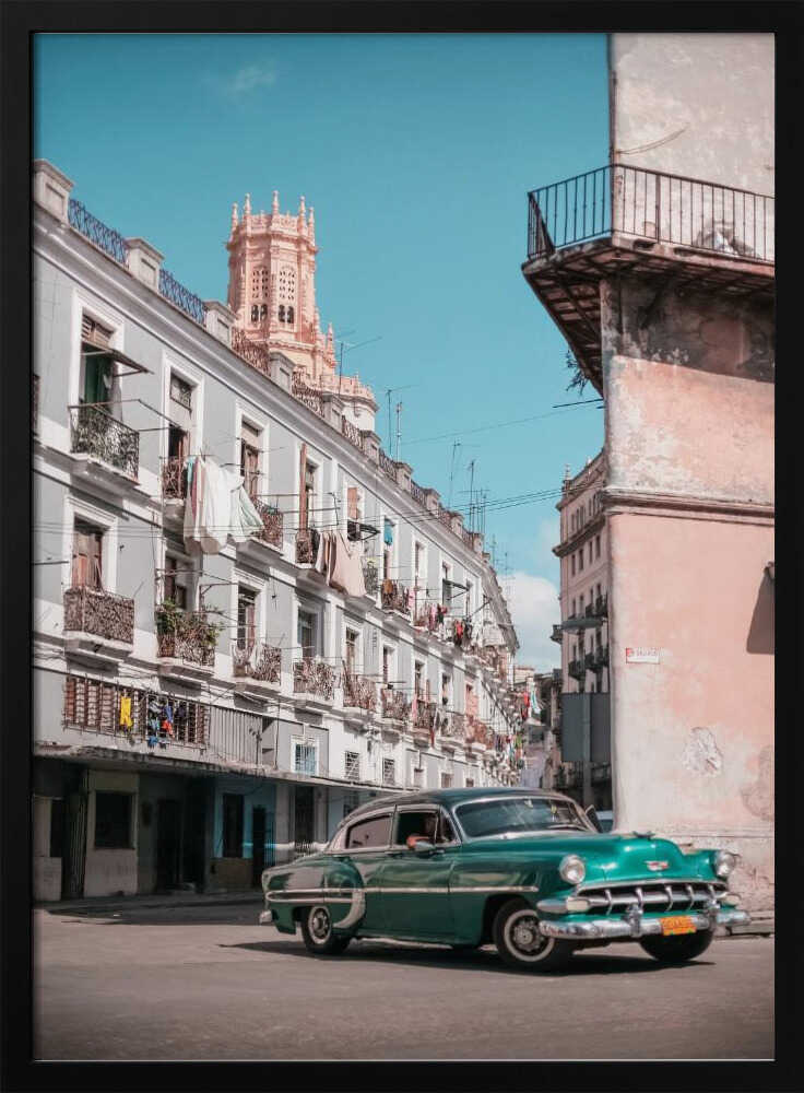 Classic Car Havana Street Art Print UK — Vintage Calm Wall Art — Living Room — Wall It All Prints