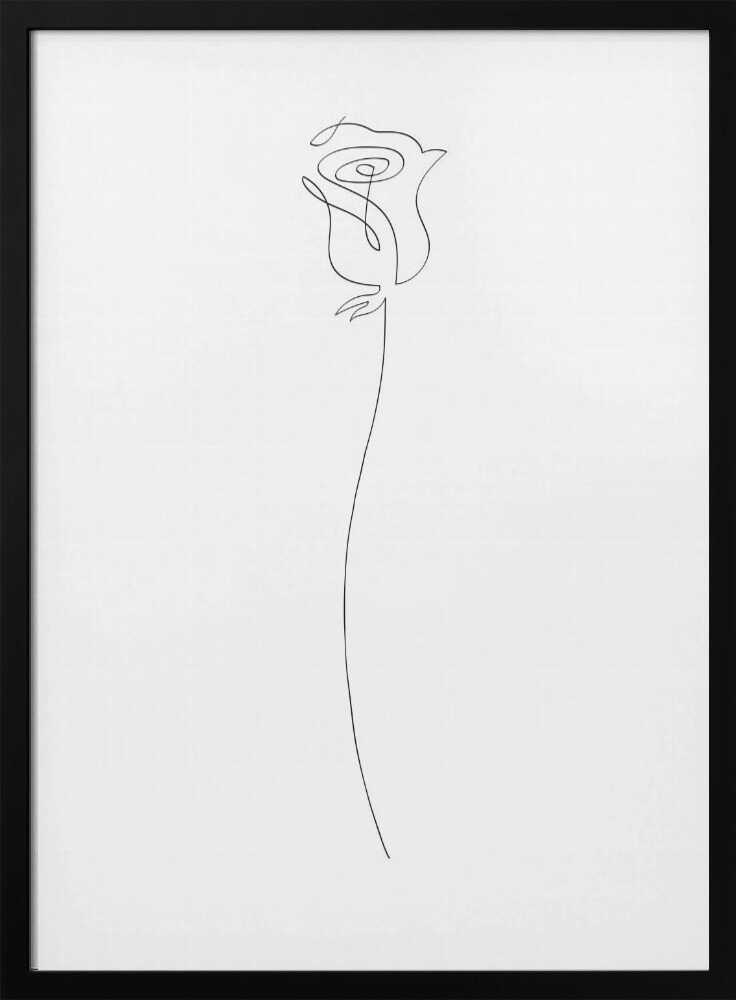 Elegant Rose Line Art Art Print UK — Botanical Minimal Wall Art — Office — Wall It All Prints