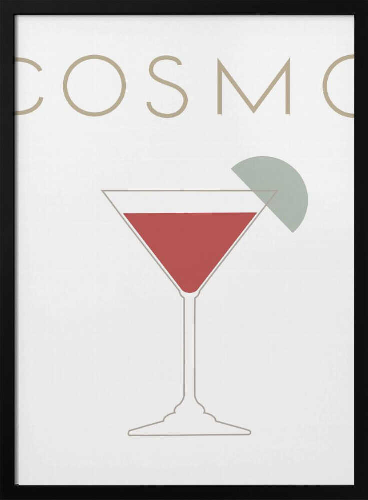 Classic Cosmopolitan Cocktail Art Print UK — Vintage Minimal Wall Art — Office — Wall It All Prints