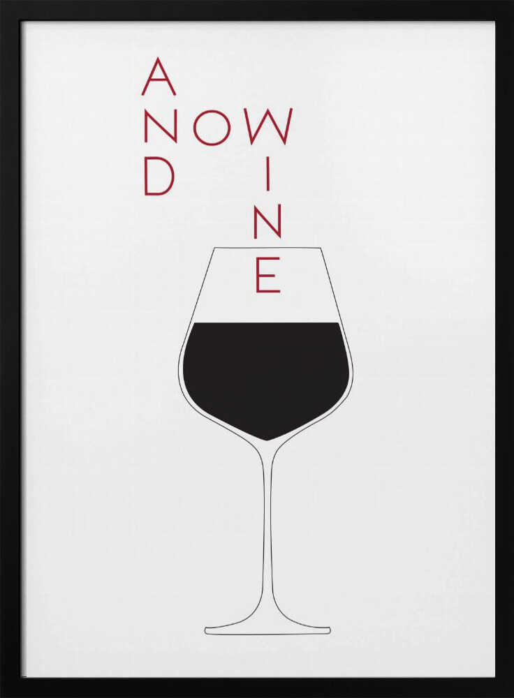 Minimal And Now Wine Art Print UK — Abstract Minimal Wall Art — Kitchen — Wall It All Prints