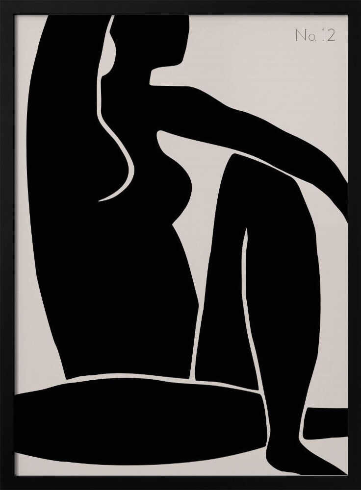 Graceful Feminine Silhouette Art Print UK — Abstract Dark Wall Art — Office — Wall It All Prints