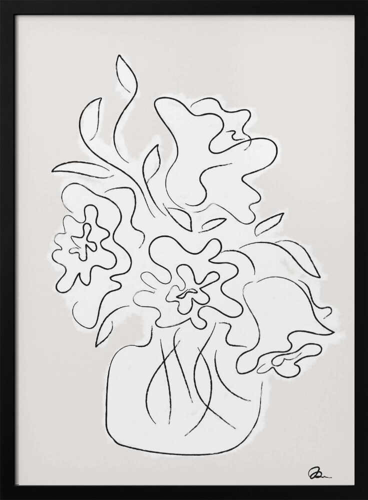 Minimalist Floral Drawing Art Print UK — Botanical Minimal Wall Art — Office — Wall It All Prints