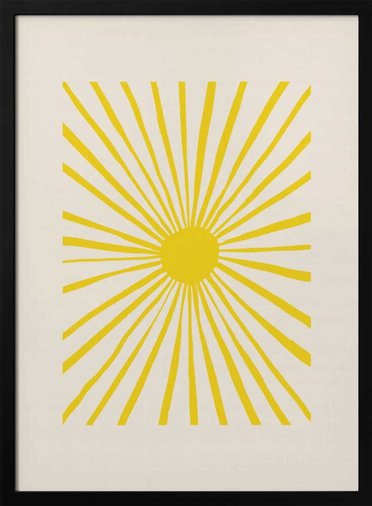 Golden Sun Rays Art Print UK — Abstract Vibrant Wall Art — Office — Wall It All Prints
