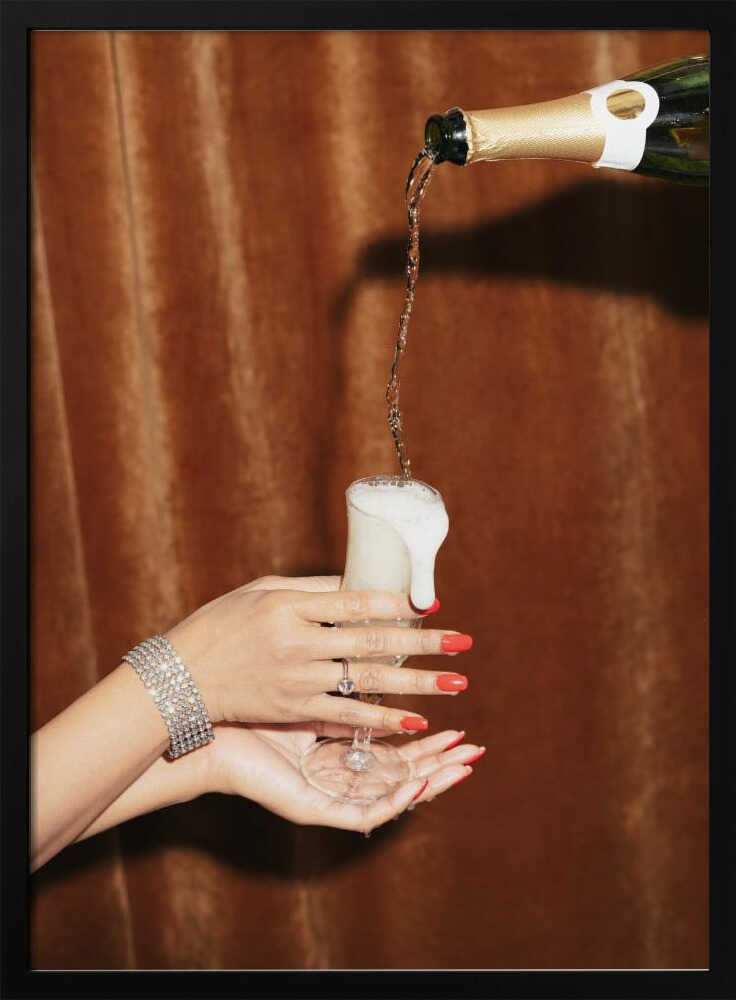 Glamorous Champagne Pour Art Print UK — Food Warm Wall Art — Kitchen — Wall It All Prints