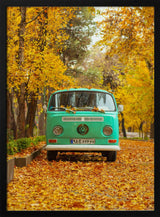Green Van Autumn Road Art Print UK — Landscape Vibrant Wall Art — Living Room — Wall It All Prints