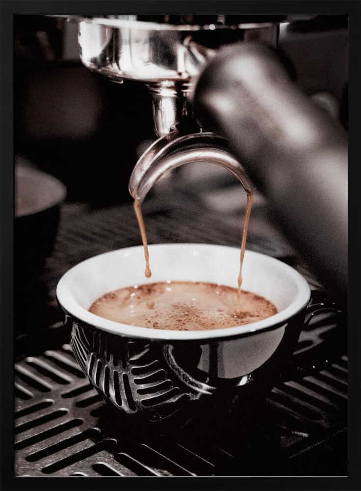 Fresh Brewed Espresso Art Print UK — Dark Moody Dark Wall Art — Kitchen — Wall It All Prints