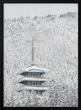 Snowy Japanese Pagoda Art Print UK — Japanese Calm Wall Art — Living Room — Wall It All Prints