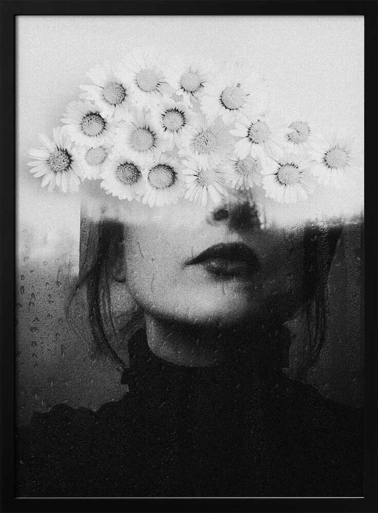 Daisy Dream Portrait Art Print UK — Botanical Dark Wall Art — Living Room — Wall It All Prints
