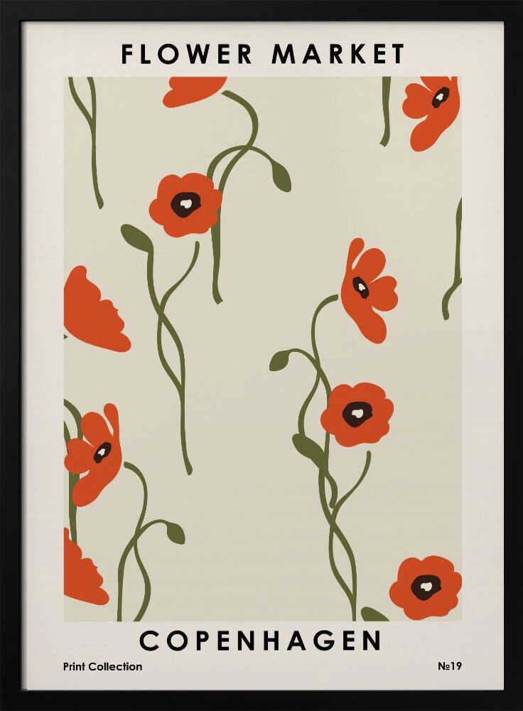 Flower Market Copenhagen Art Print UK — Botanical Vibrant Wall Art — Office — Wall It All Prints