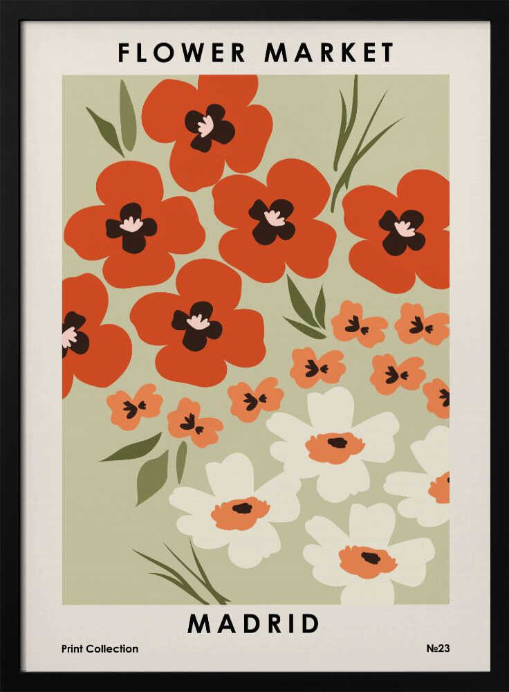Flower Market Madrid Art Print UK — Botanical Vibrant Wall Art — Bathroom — Wall It All Prints
