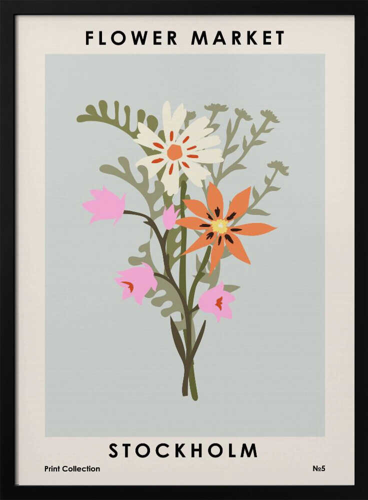 Flower Market Stockholm Art Print UK — Botanical Vibrant Wall Art — Office — Wall It All Prints