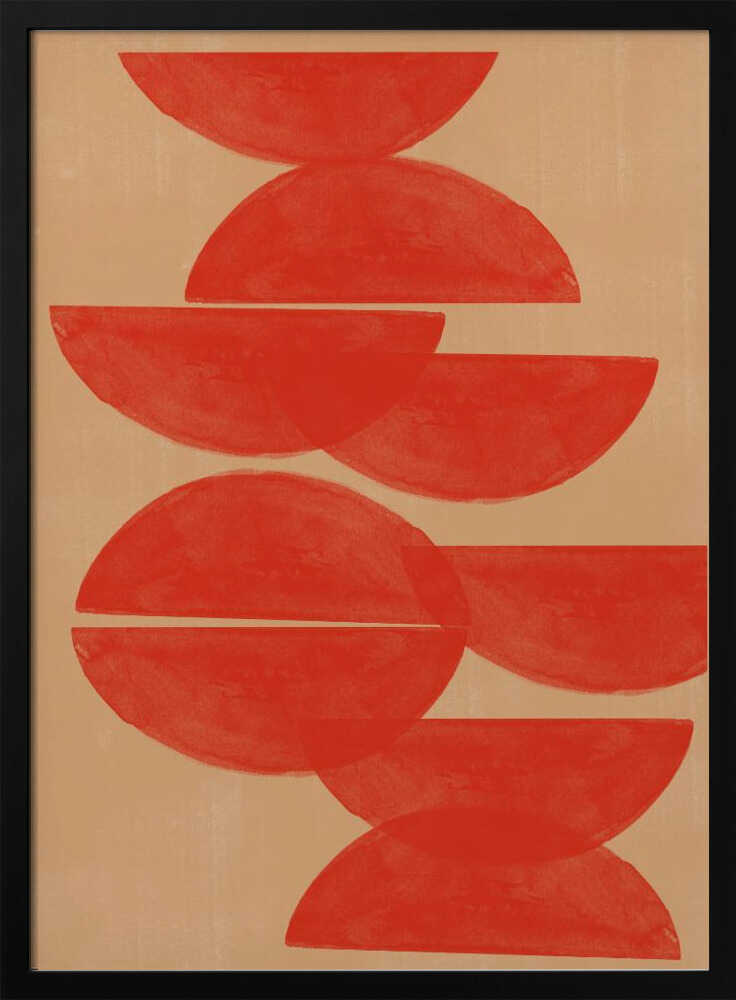 Crimson Symmetry Art Print UK — Abstract Minimal Wall Art — Office — Wall It All Prints
