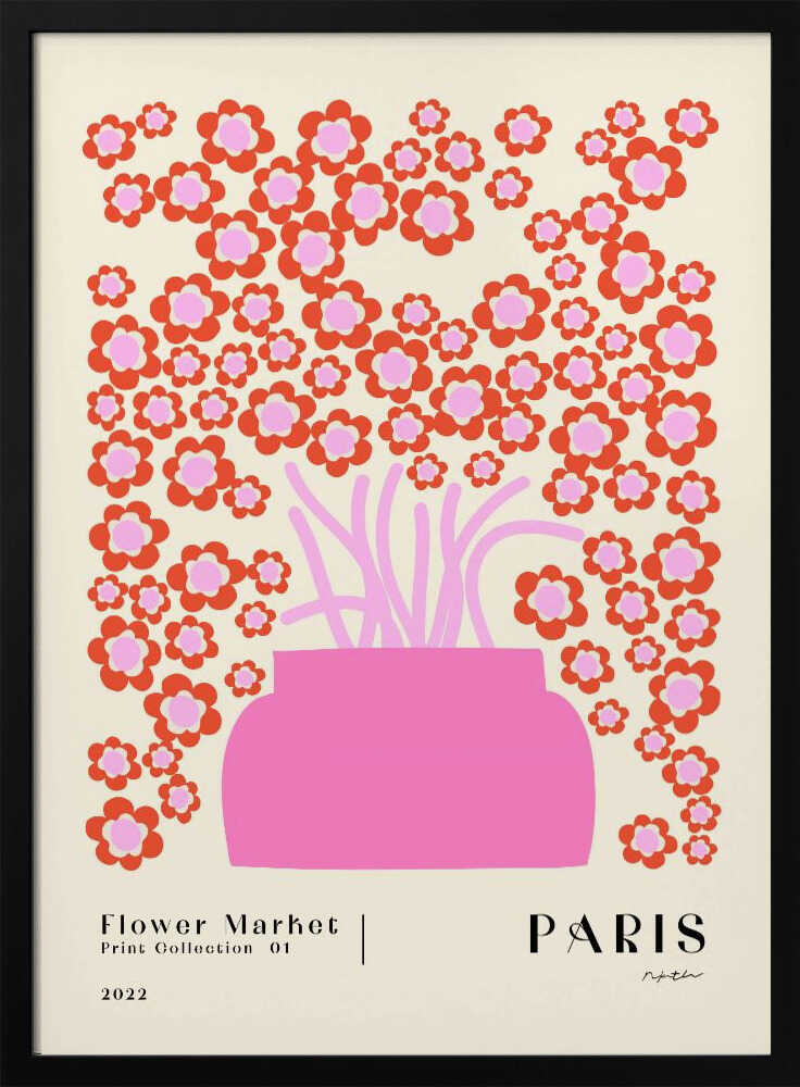 Flower Market. Paris Art Print UK — Botanical Vibrant Wall Art — Living Room — Wall It All Prints