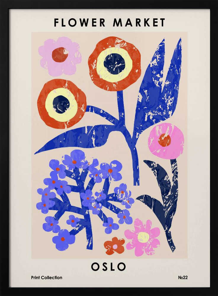 Flower Market. Oslo Art Print UK — Botanical Vibrant Wall Art — Living Room — Wall It All Prints