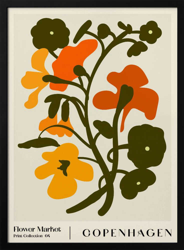 Flower Market. Copenhagen Art Print UK — Botanical Vibrant Wall Art — Office — Wall It All Prints